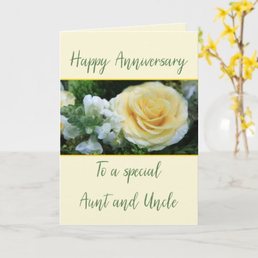 伯母結婚周年記念イエローローズ カード (黄色い花)