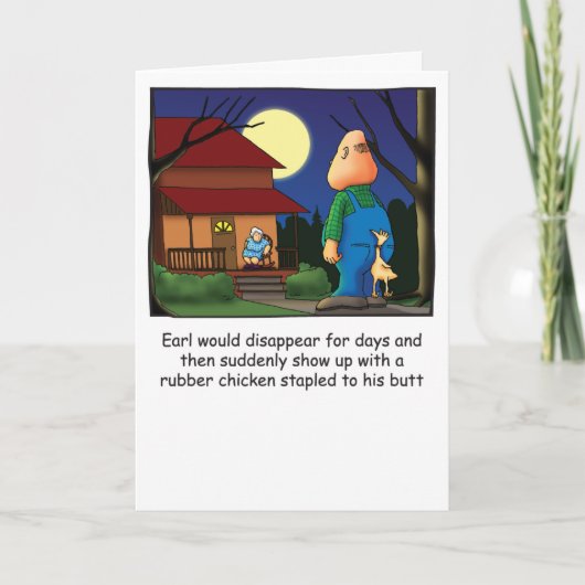 伯爵およびゴム製鶏のユーモアのあるなバースデー・カード カード (正面)