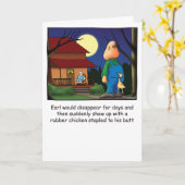 伯爵およびゴム製鶏のユーモアのあるなバースデー・カード カード (黄色い花)