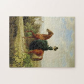 伯爵乗馬(茶色エレガントの馬) ジグソーパズル (横)