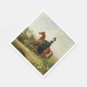 伯爵乗馬(茶色エレガントの馬) スタンダードランチョンナプキン (角)