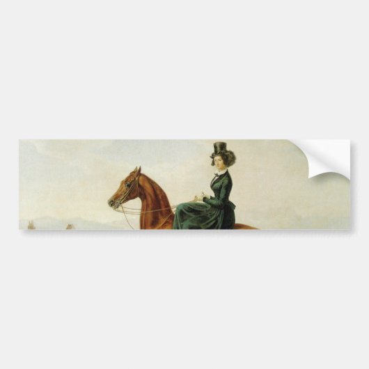 伯爵乗馬(茶色エレガントの馬) バンパーステッカー (正面)