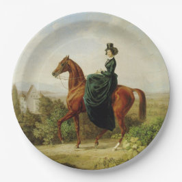 伯爵乗馬(茶色エレガントの馬) ペーパープレート
