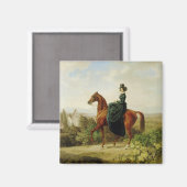 伯爵乗馬(茶色エレガントの馬) マグネット (正面/裏面)