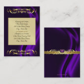 伯爵夫人の紫色の絹の金ゴールドのゲスト情報の名刺 名刺 (正面/裏面)