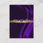 伯爵夫人の紫色の絹の金ゴールドのゲスト情報の名刺 名刺 (裏面)
