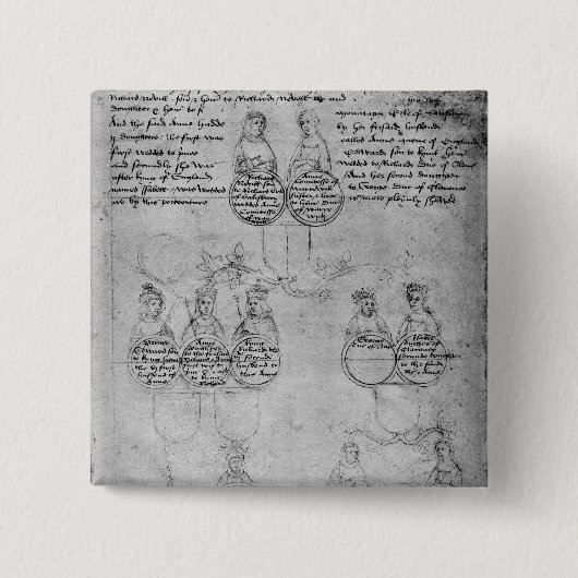 伯爵婦人アン、c.1483の子孫 缶バッジ (正面)