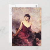 伯爵婦人デラスティ着席byジョバンニ・ボルディーニ ポストカード (正面/裏面)