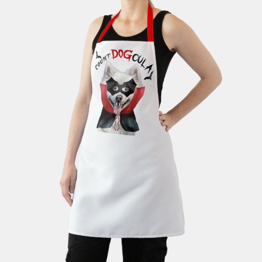 伯爵犬エスキモー犬おかしなハロウィーン エプロン (インサイチュ)