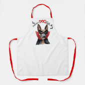 伯爵DOGculaベルギーのマリノワスドッグ面白いハロウィーン エプロン (正面)