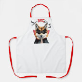 伯爵DOGcula秋田犬おかしなハロウィーン エプロン (正面)