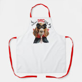 伯爵DOGcula Basset Hound Dog Funny Halloween エプロン (正面)