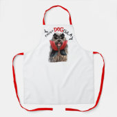 伯爵DOGcula Bergamasco犬おかしなハロウィーン エプロン (正面)