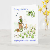 伯父さんの引退挨拶状 カード (黄色い花)