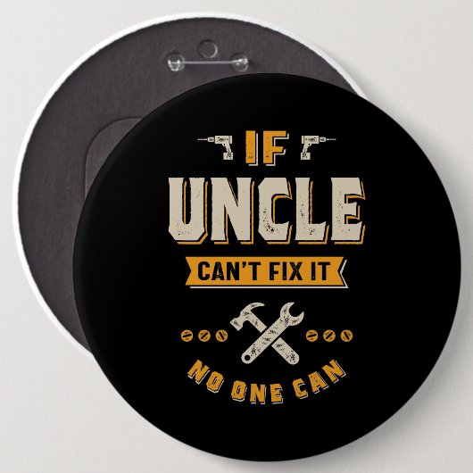 伯父さんはそれを直すことができない 缶バッジ (正面&裏面)