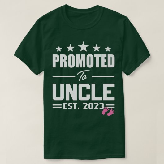 伯父に昇進It's A Girl Est 2023 New 素晴らし U Tシャツ (デザイン正面)