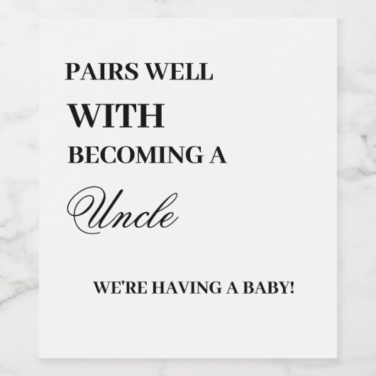 伯父の叔母になるのに対して ワインラベル (シングルラベル)