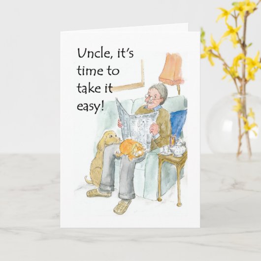 伯父の退職カード カード (黄色い花)