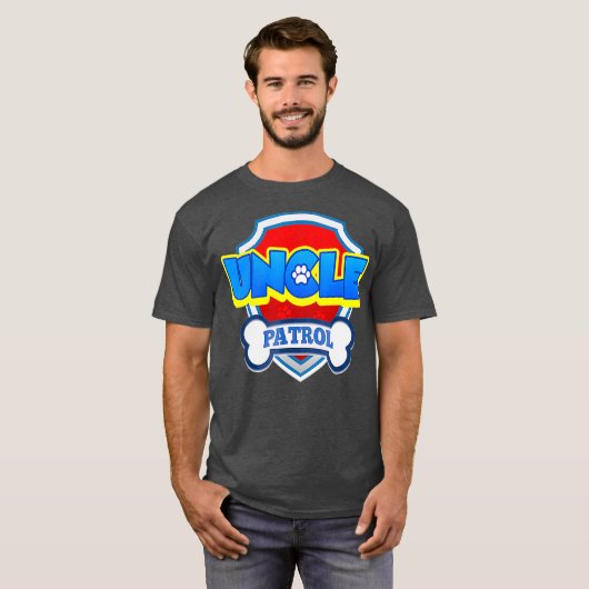 伯父パトロールドッグおもしろいギフト誕生日パーティー Tシャツ (正面フル)