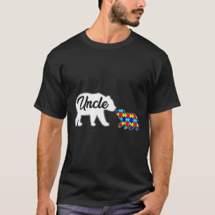 伯父ベア自閉症意識ラブサポートファミリーオウ Tシャツ