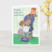 伯父様の「うさぎ」退職証 カード (黄色い花)