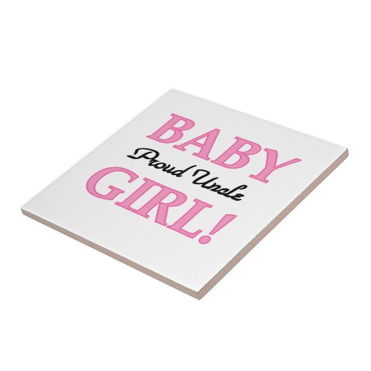 伯父誇りを持った赤ん坊の女の子のプレゼント タイル (側面)