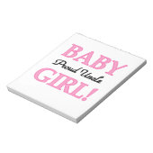 伯父誇りを持った赤ん坊の女の子のプレゼント ノートパッド (回転)