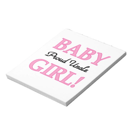 伯父誇りを持った赤ん坊の女の子のプレゼント ノートパッド (回転)