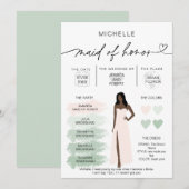 伴娘信息賢者色彩調色板資訊圖 招待状 (正面/裏面)