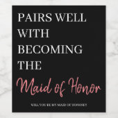 伴娘就任発表 ワインボトルラベル ワインラベル (シングルラベル)