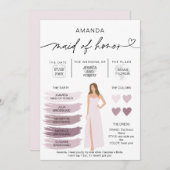 伴娘情報カード 婚礼パーティ情報 招待状 (正面/裏面)