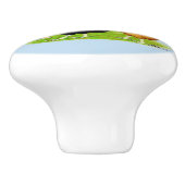 伴性の鶏が5羽 セラミックノブ (側面)