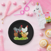 伴性の鶏が5羽 ペーパープレート (パーティー)