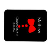 伴郎加姓名 年 黑色蝴蝶结 衬衫 领带 燕尾服 マグネット (横)