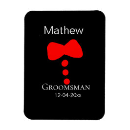 伴郎加姓名 年 黑色蝴蝶结 衬衫 领带 燕尾服 マグネット