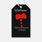 伴郎 加 名字 年 黑色蝴蝶结 衬衫 领带 燕尾服 ギフトタグ (裏面)