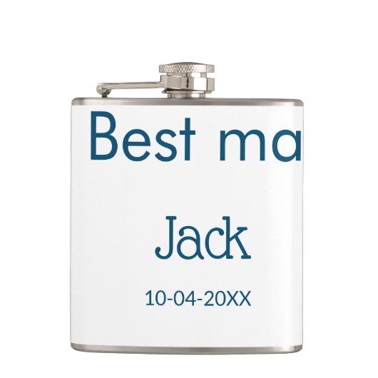 伴郎 婚礼男傧相 輸入名字 文本 單身派對 フラスク (正面)