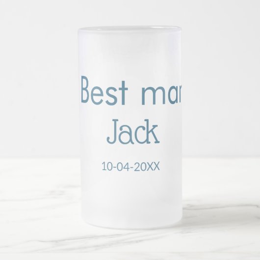 伴郎 最高の男の名前を追加 テキスト ブライズメイド フロストグラスビールジョッキ (中央)