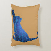 伸ばされた青猫のカスタムの装飾用クッション アクセントクッション (正面(垂直))