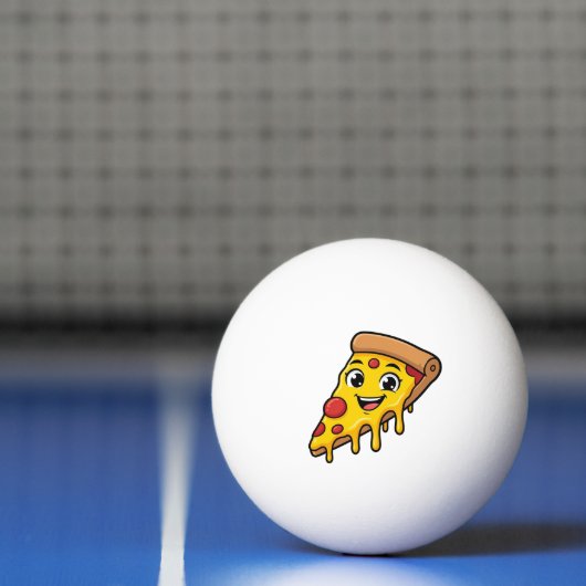伸びるチーズがキュートな幸せなピザスライス  卓球ボール (ネット)