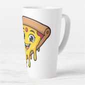 伸びるチーズの可愛いピザスライス カフェラテマグ (右アングル)