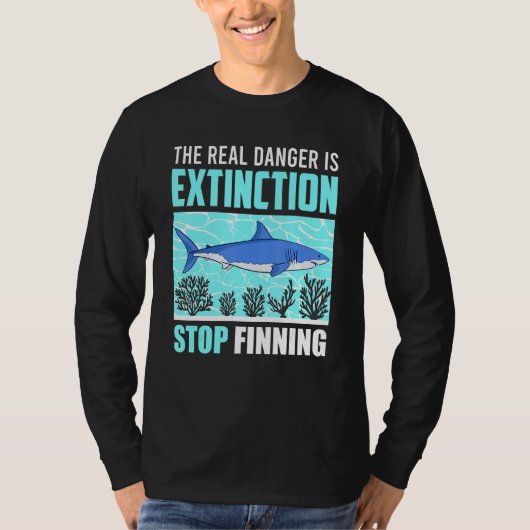 伸展は真の危険ストップ魚釣り動物P Tシャツ (正面)