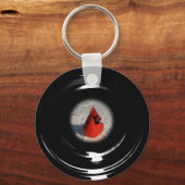 伸縮式オス(鳥)ショウジョウコウカンチョウキーチェーン キーホルダー (正面)