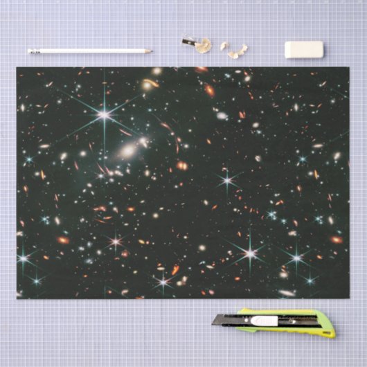 伸縮深い宇宙銀河系スターシームレス 薄葉紙 (クラフト)