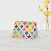 伽藍窓キルト感謝していユー カード (黄色い花)