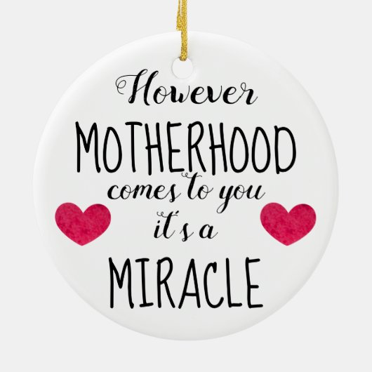 但し母性愛はあなたの奇跡の採用に来ます セラミックオーナメント (裏面)