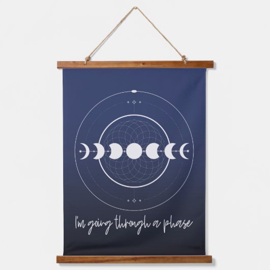 位相の月を通過 吊り下げ型タペストリー (正面)