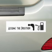 位置-ガソリンスタンドの苦痛--を仮定して下さい! バンパーステッカー (車上)