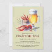 低いカニの茹でパーティー家族クックアウト 招待状 (正面)