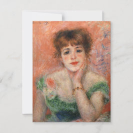 低いネックドレスを着たジャンヌ・サマリ(ルノアール) カード